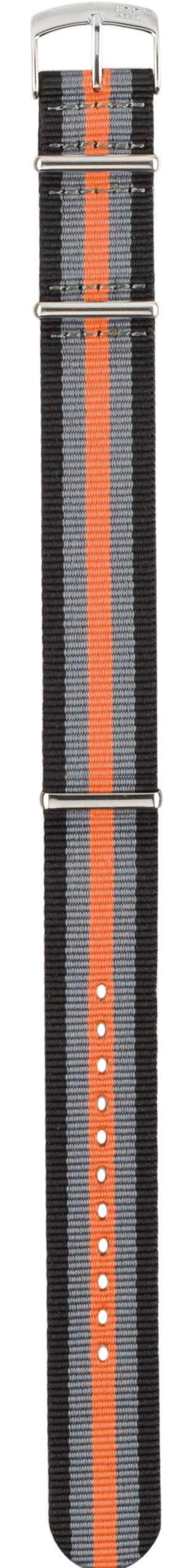 Morellato Cinturino Nato In Tessuto Nero/Grigio/Arancione ansa 22