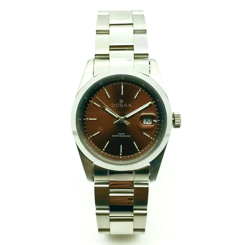 Orologio unisex Donax Datejust con quadrante marrone e datario