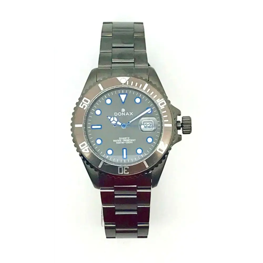 Orologio Donax Submariner grigio cod. 91904 con quadrante blu