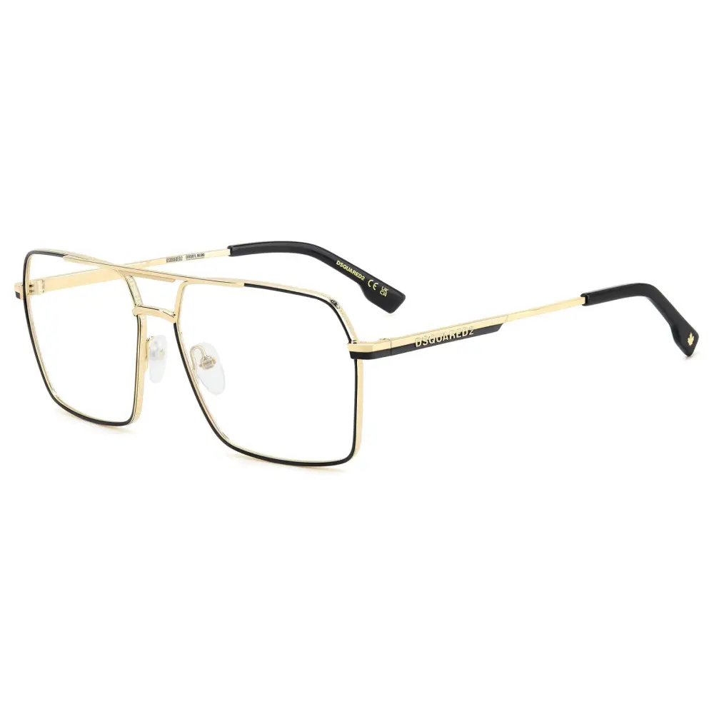 Occhiali da vista DSQUARED2 D2 0157 0NZ oro e nero, montatura 60/15