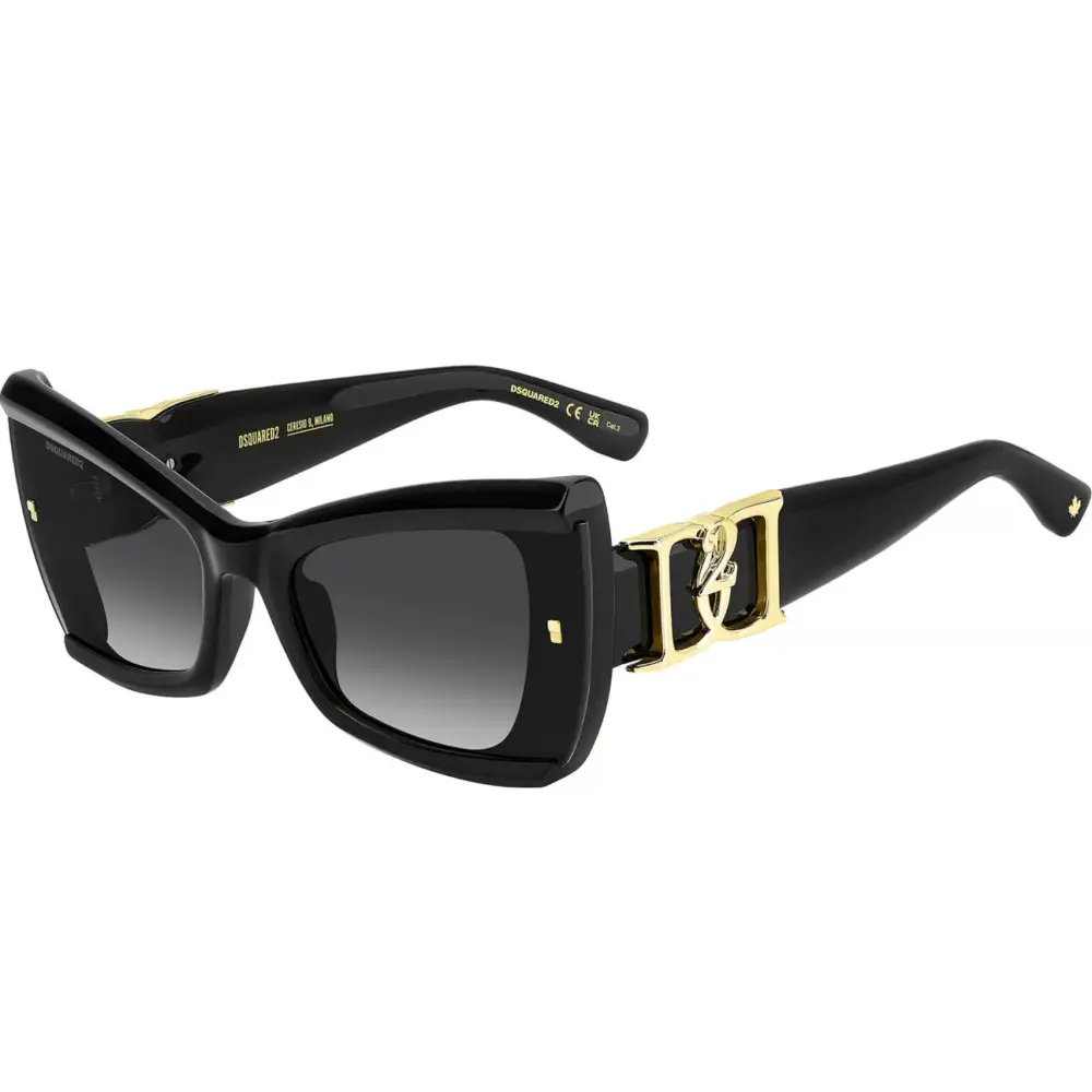 Occhiali da sole donna DSQUARED2 D2 0170/S 8079O cat-eye neri e oro