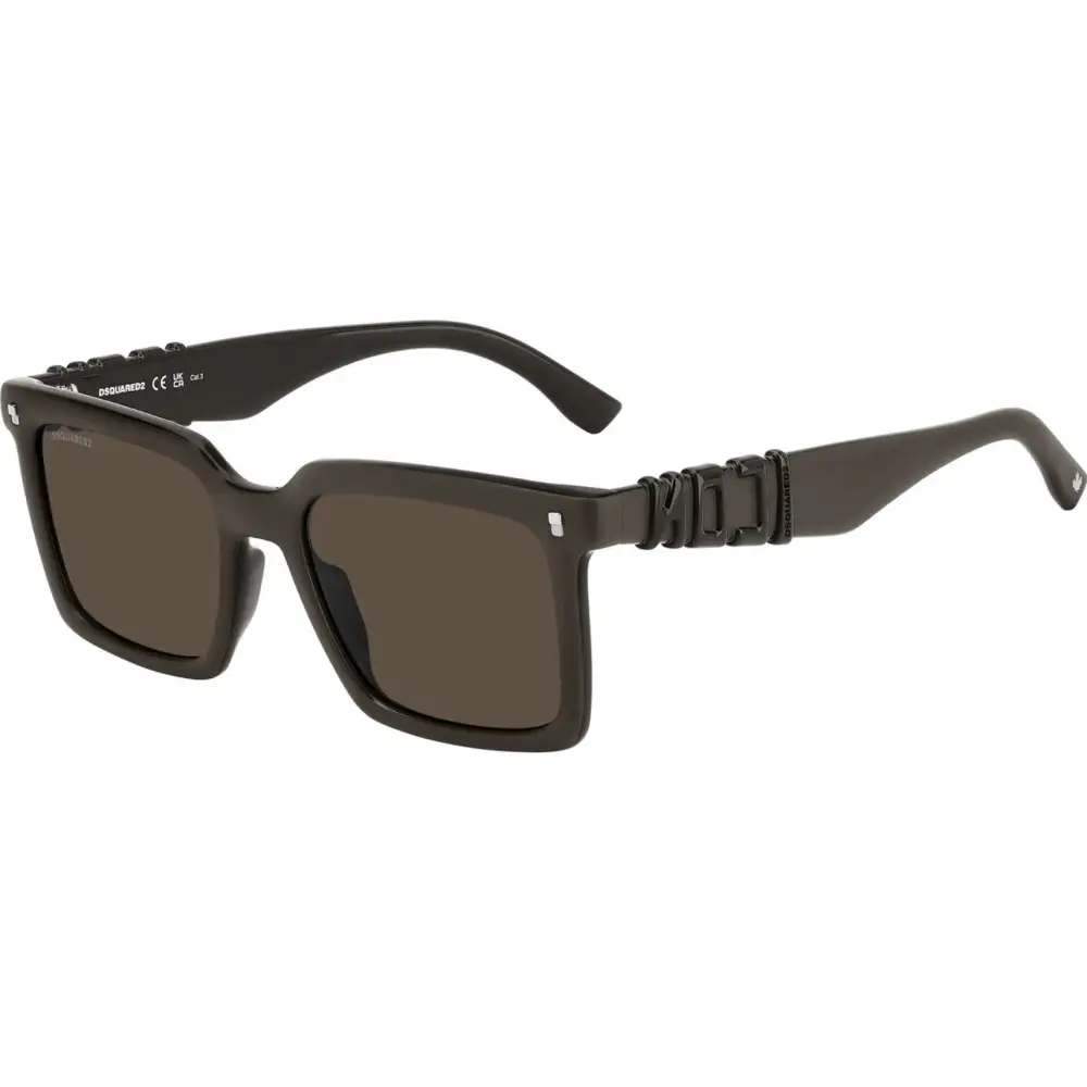 Occhiali da sole DSQUARED2 ICON 0025/S unisex neri con lenti marroni