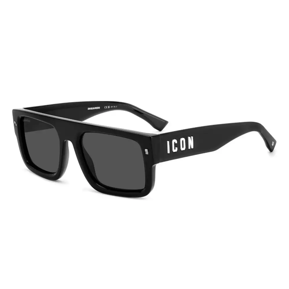 Occhiali da sole DSQUARED2 ICON D2 0008/S neri con logo icon sul braccio