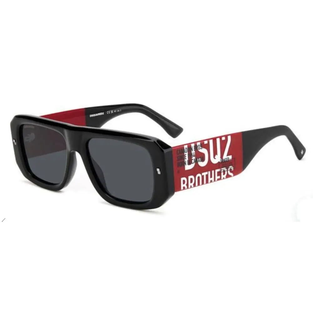 Occhiali da sole DSQUARED2 ICON D2 0107/S OITIR neri rettangolari