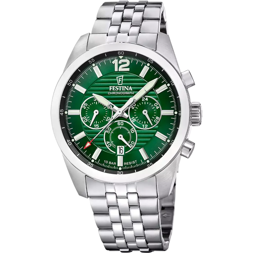 Orologio Festina uomo cronografo timeless F20742 con quadrante verde