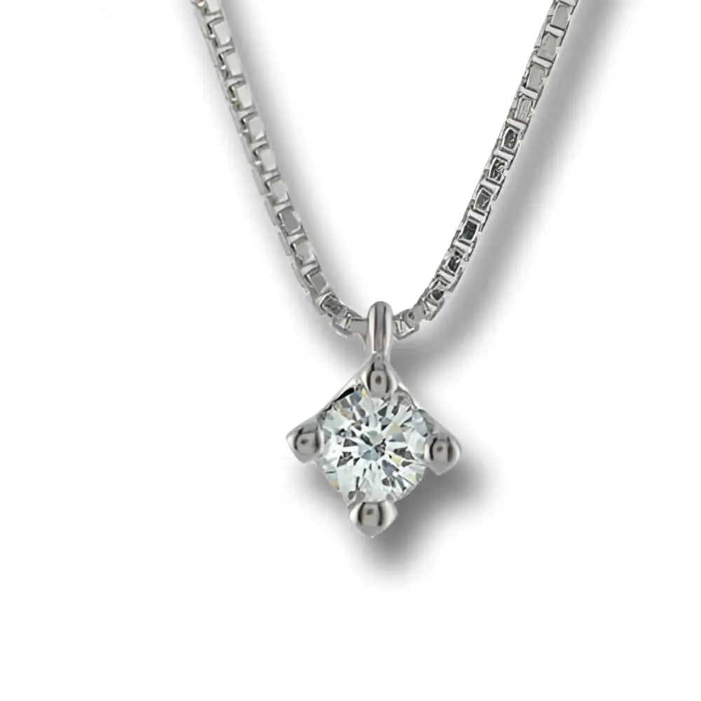 Collana girocollo Gemoro Girocollino in oro bianco con diamante princess cut PBE047B.07