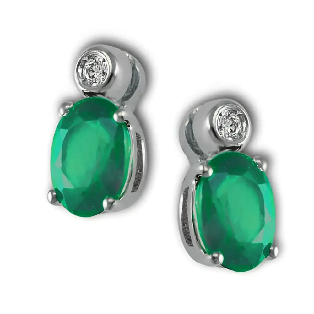 Orecchini Gemoro in oro bianco con smeraldo e diamanti OCE086BIA.BE