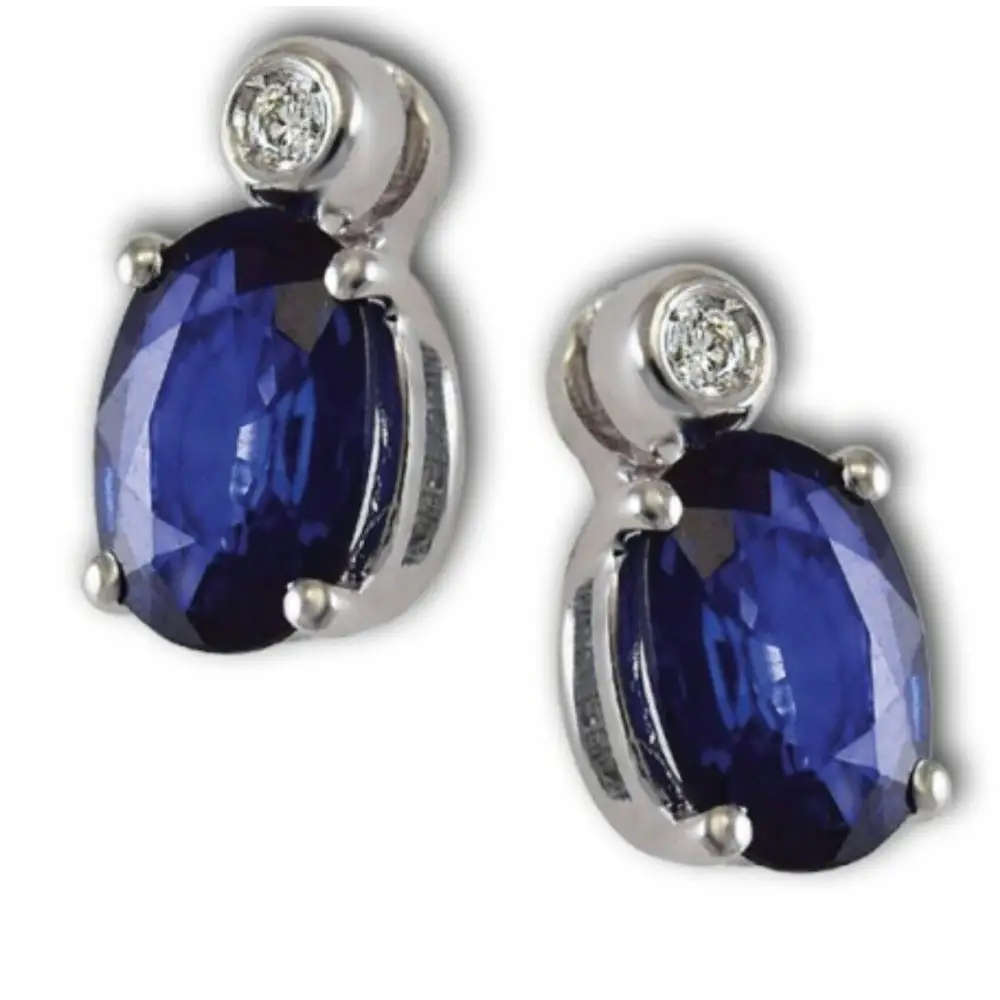 Orecchini Gemoro in oro bianco 18k con zaffiri e diamanti OCE088BIA.ZF