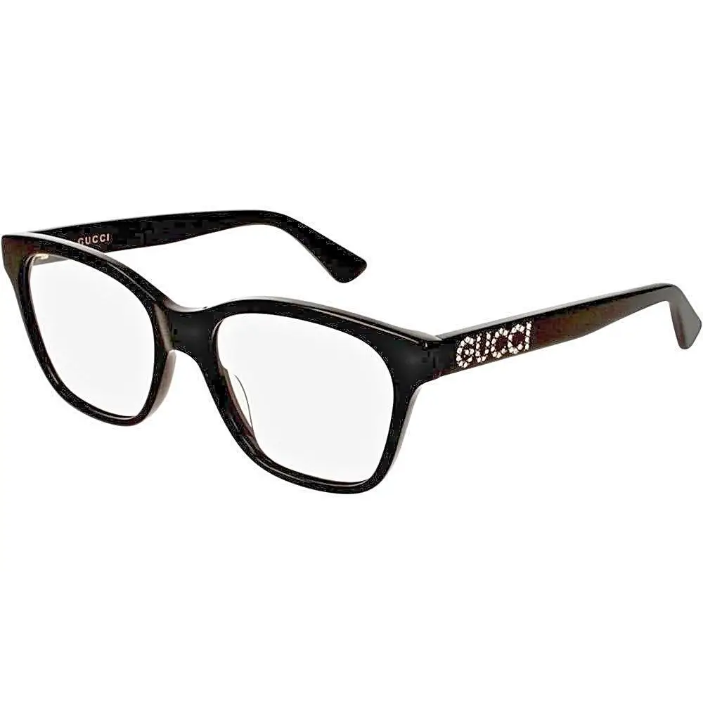 Occhiali da vista Gucci GG0420O donna in acetato nero e marrone, calibro 52