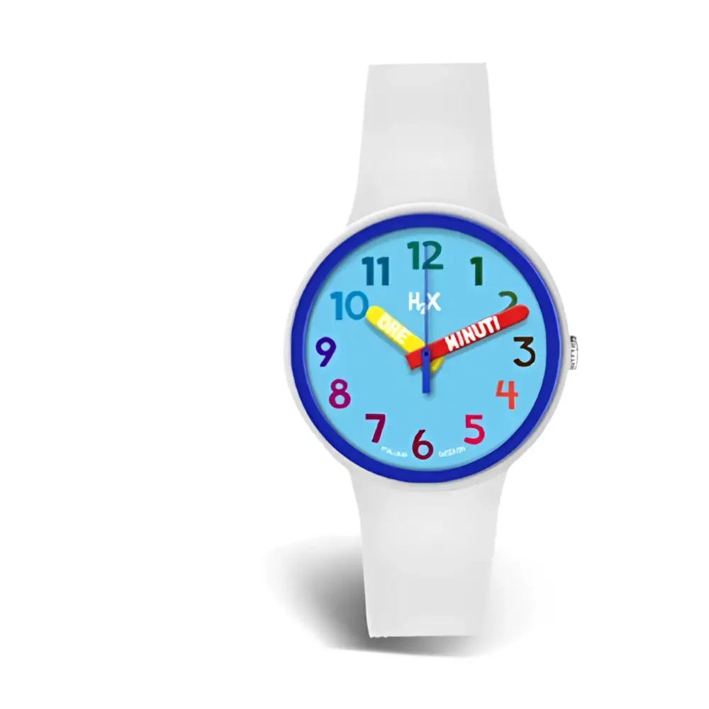 Orologio H2X colorato per bambini P-SW440KA4 blu e bianco con quadrante vivace