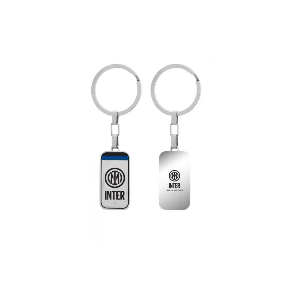 Portachiavi ufficiale Inter argento con stemma blu e bianco
