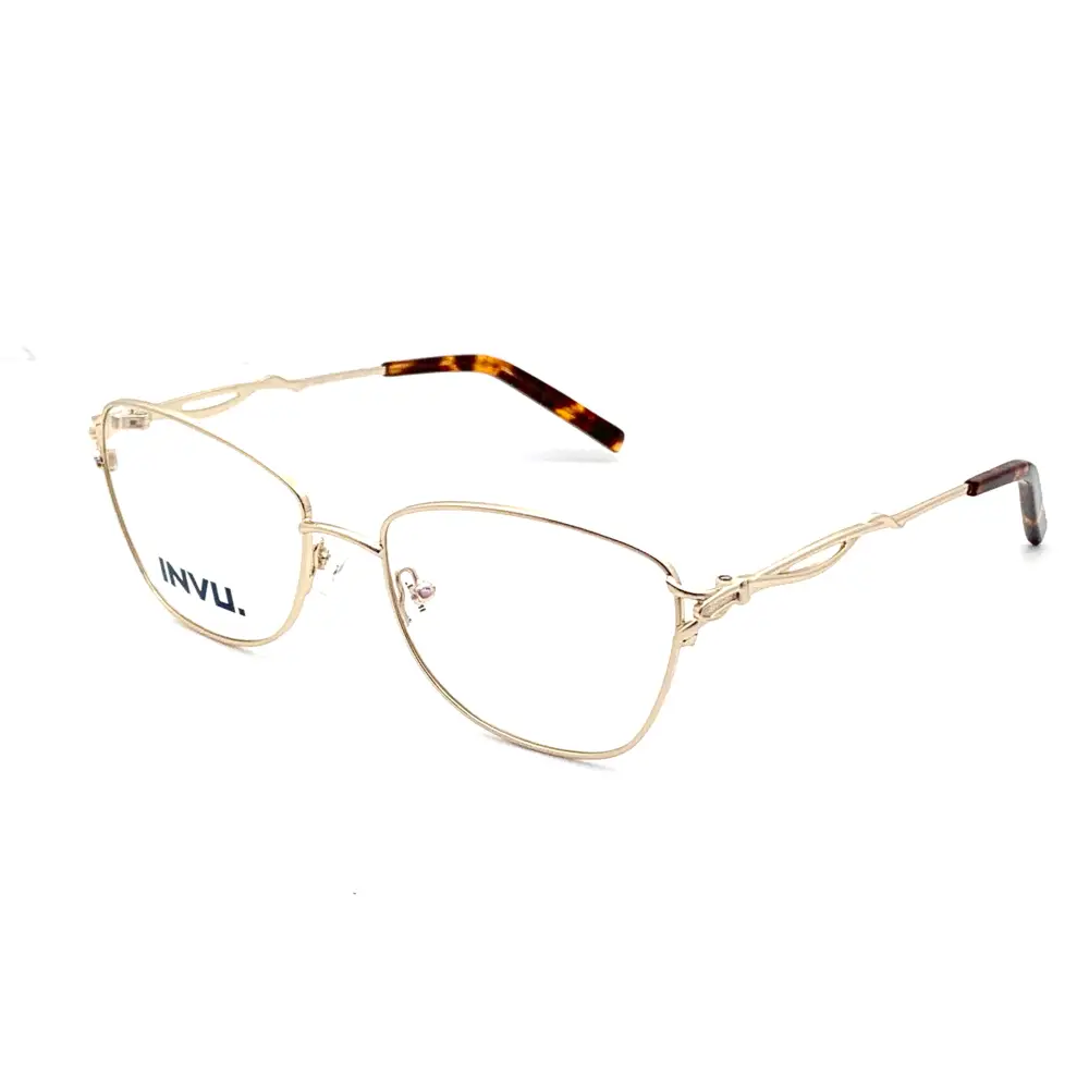 Montatura da vista donna Invu B3009A in acetato oro e tartaruga