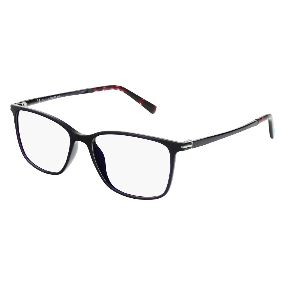 Occhiali da vista donna Tom Ford neri rettangolari con stanghette tartaruga INVU B4121A