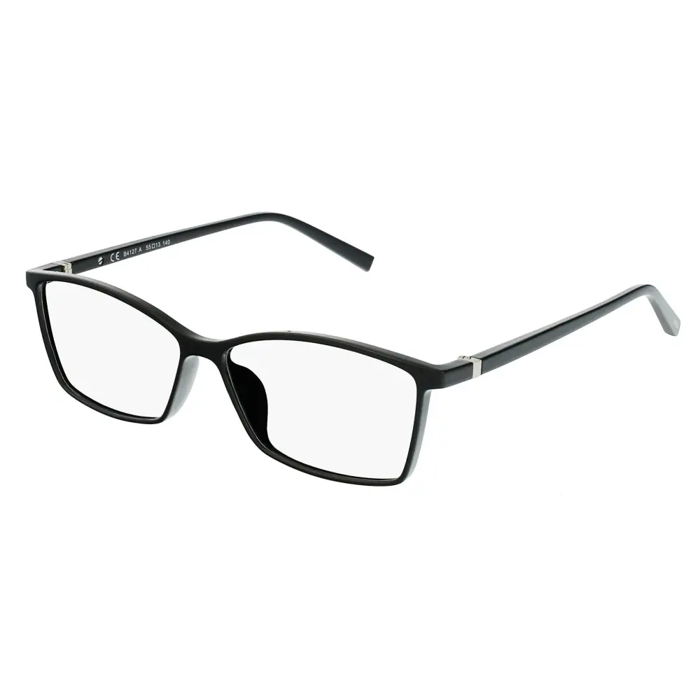 Montatura da vista donna INVU B4127A nera rettangolare con accenti argento