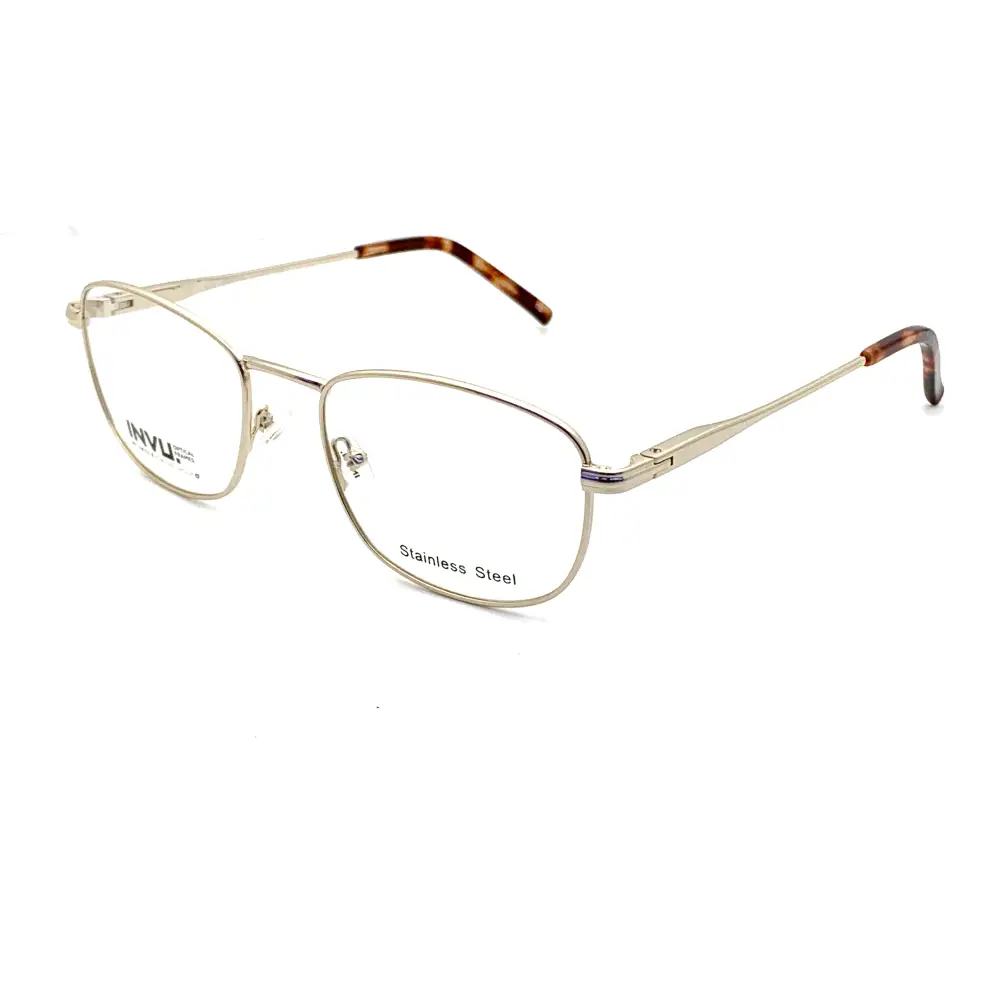Occhiali da vista Invu B3014A unisex con montatura argento rettangolare