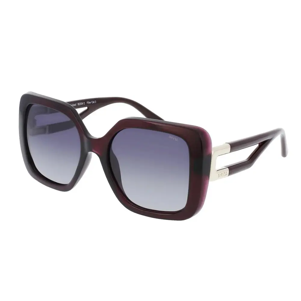 Occhiali da sole donna INVU B2304C Gucci neri e bordeaux con lenti gradienti polarizzate