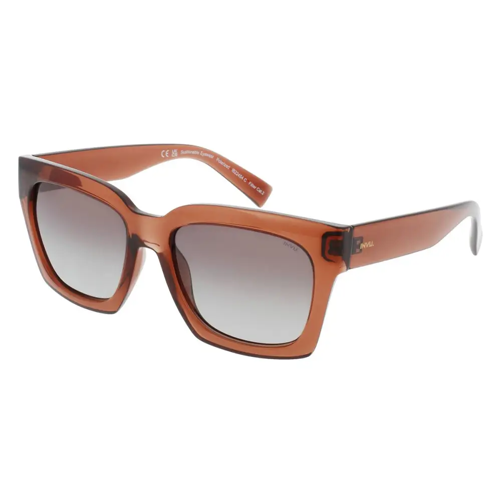 Occhiali da sole donna INVU Ultra Polarized IB22454C marroni rettangolari