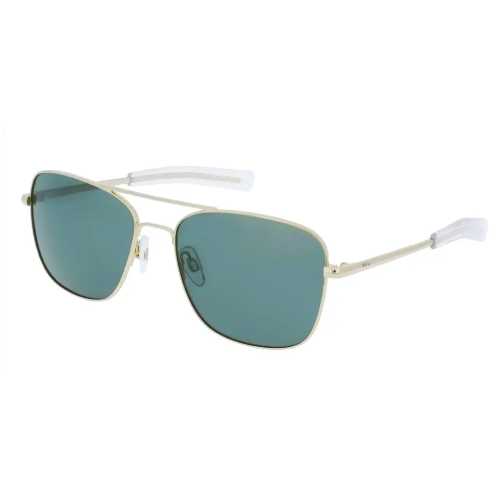 Occhiali da sole aviator INVU B1206A oro con lenti verdi e aste bianche