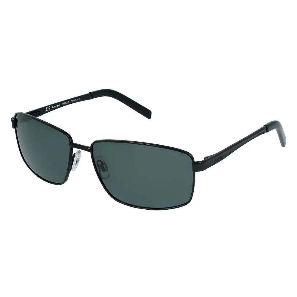 Occhiali da sole uomo INVU B1607G neri rettangolari polarizzati ultra