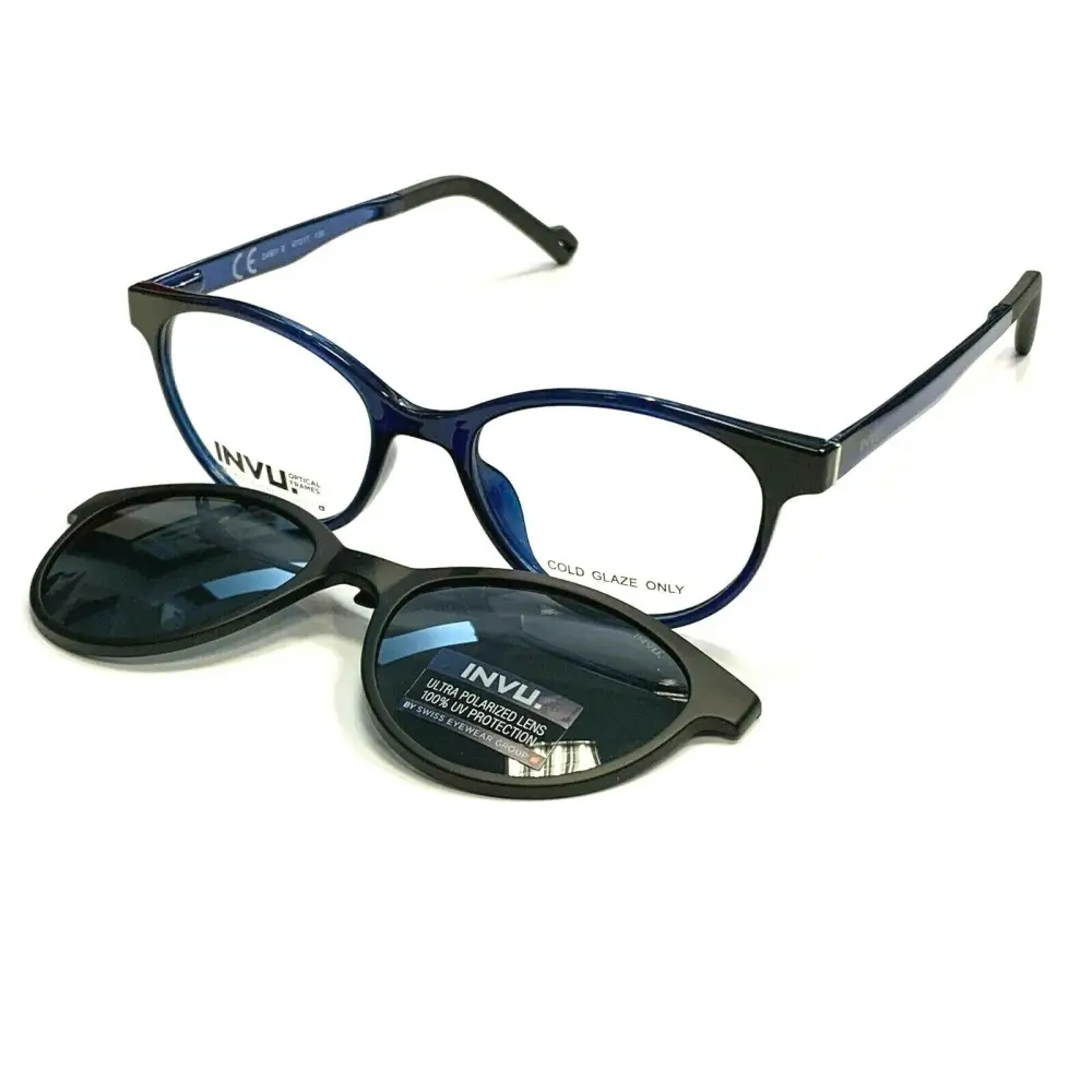Occhiali da sole Invu clip-on magnetici polarizzati G4901B blu e neri