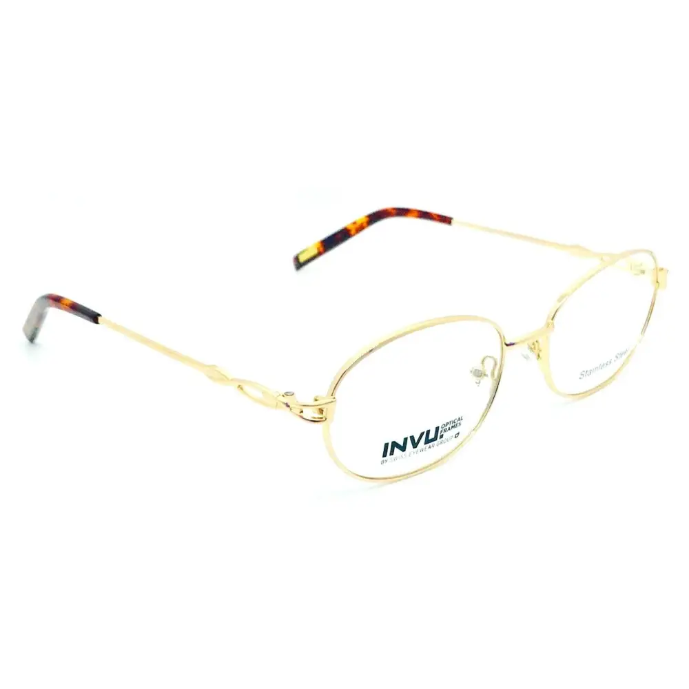 Occhiali da vista donna INVU B3008B oro con stanghette tartaruga e lenti trasparenti