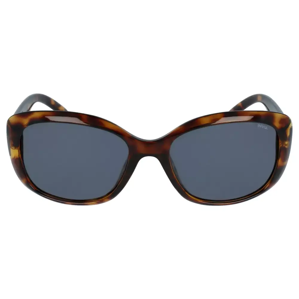 Occhiale da sole donna invu tortoiseshell in acetato con lenti polarizzate grigie e montatura a occhi di gatto elegante