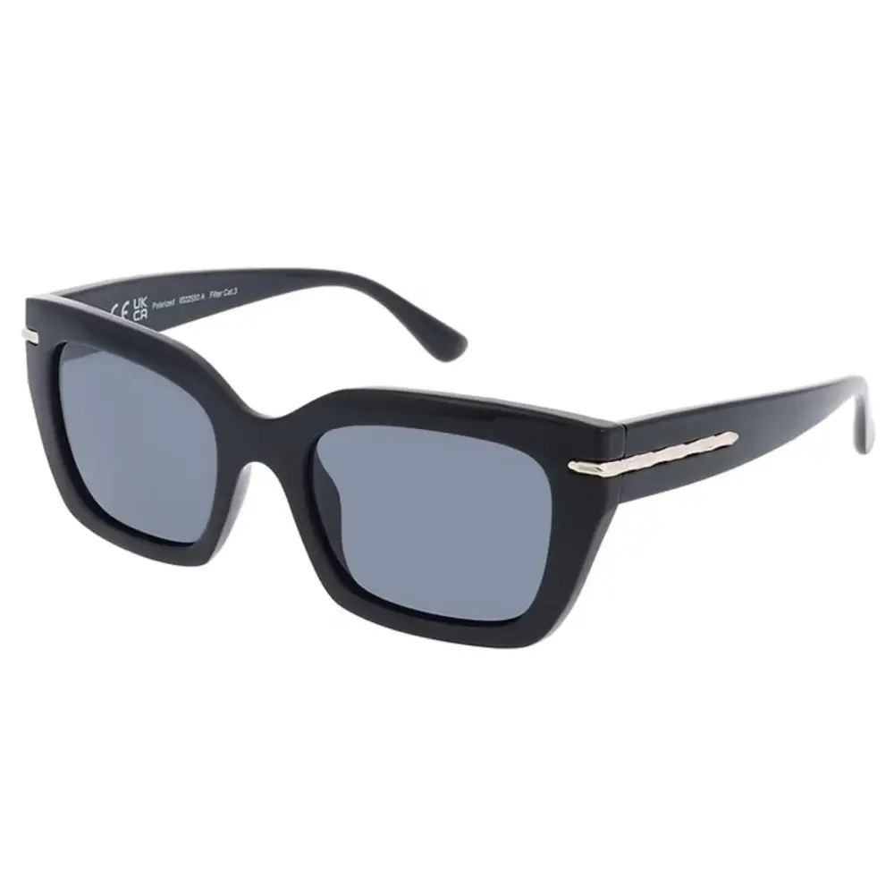 Occhiali da sole donna INVU Ultra Polarized IB22550A neri rettangolari con lenti grigie