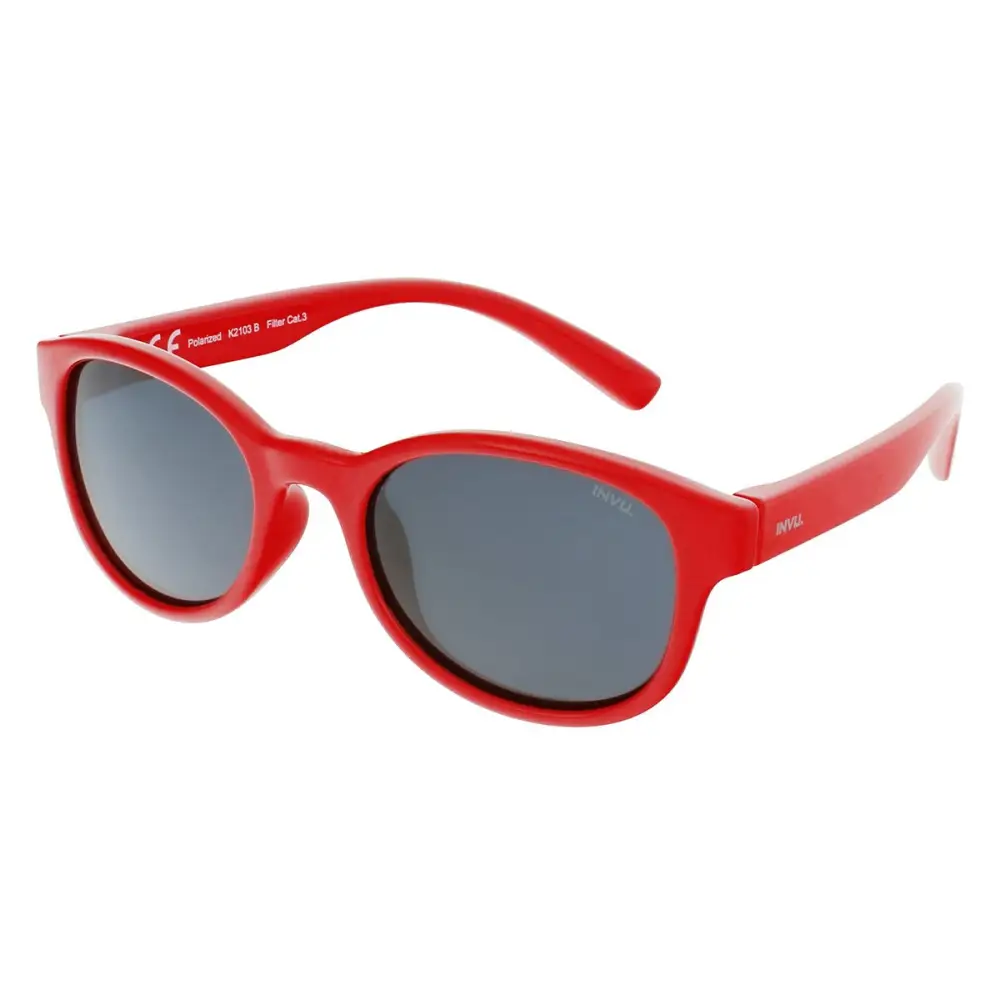 Occhiali da sole bambino unisex INVU K2103B rossi polarizzati