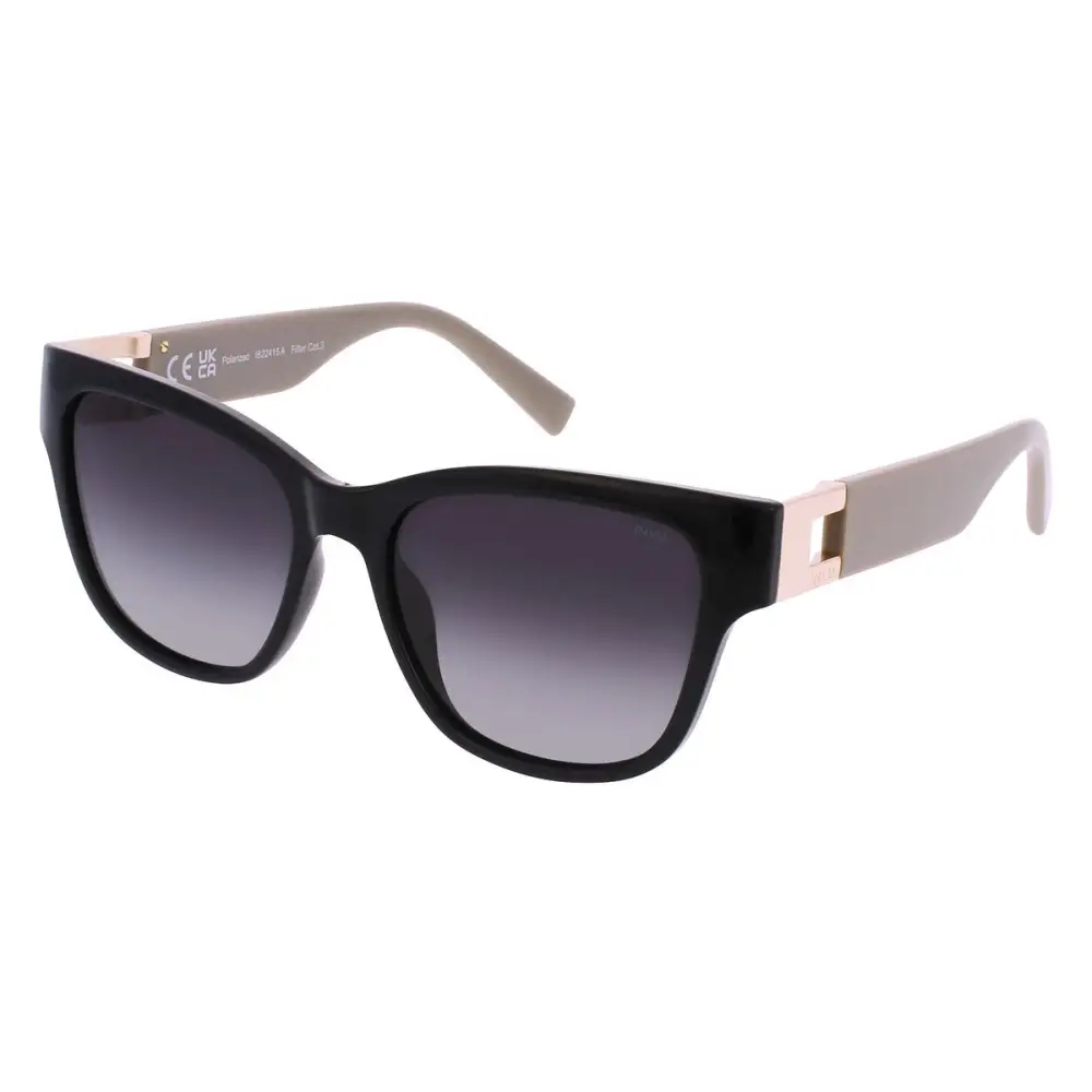 Occhiali da sole donna INVU Ultra Polarized IB22415A rettangolari in bianco e nero con lenti gradienti e accenti dorati