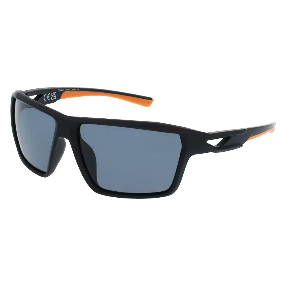 Occhiali da sole sportivi uomo invu arancioni e neri con lenti grigie ultra polarizzate modello A2300A
