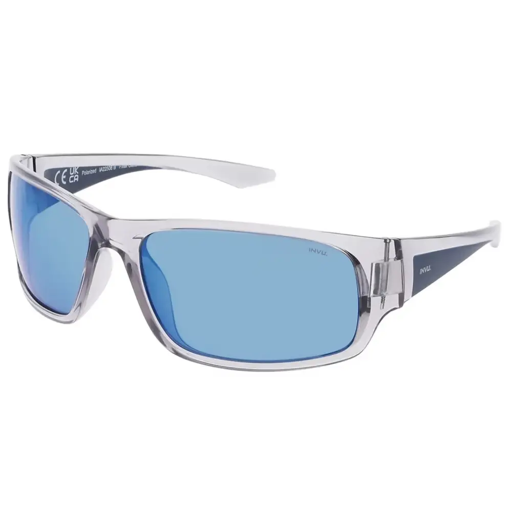 Occhiali da sole INVU IA22508B argento e blu specchiati polarizzati ultra sportivi
