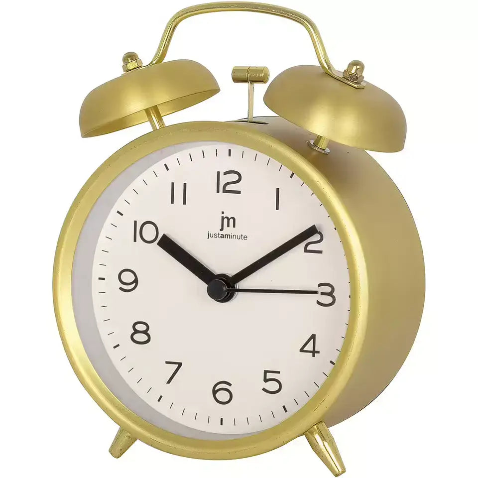 Orologio sveglia analogico gold Justaminute JA7111G con luce e suoneria
