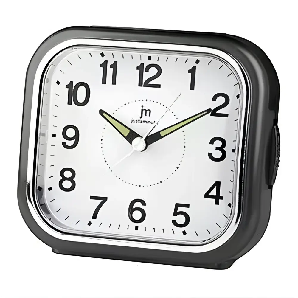 Orologio sveglia sveglia quarzo analogica Justaminute nera con luce snooze JA7103N