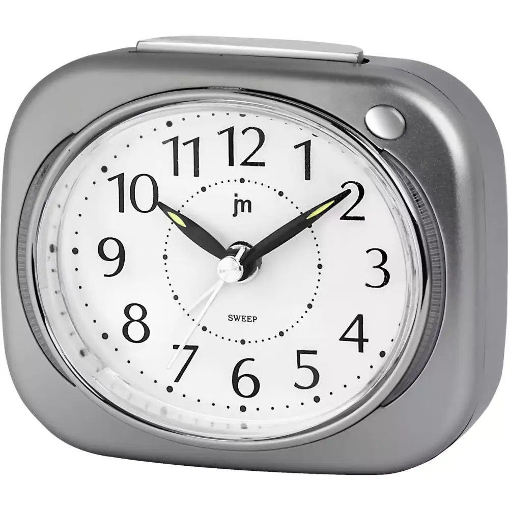 Orologio sveglia Justaminute JA7109SG in argento con quadrante bianco e lancette nere