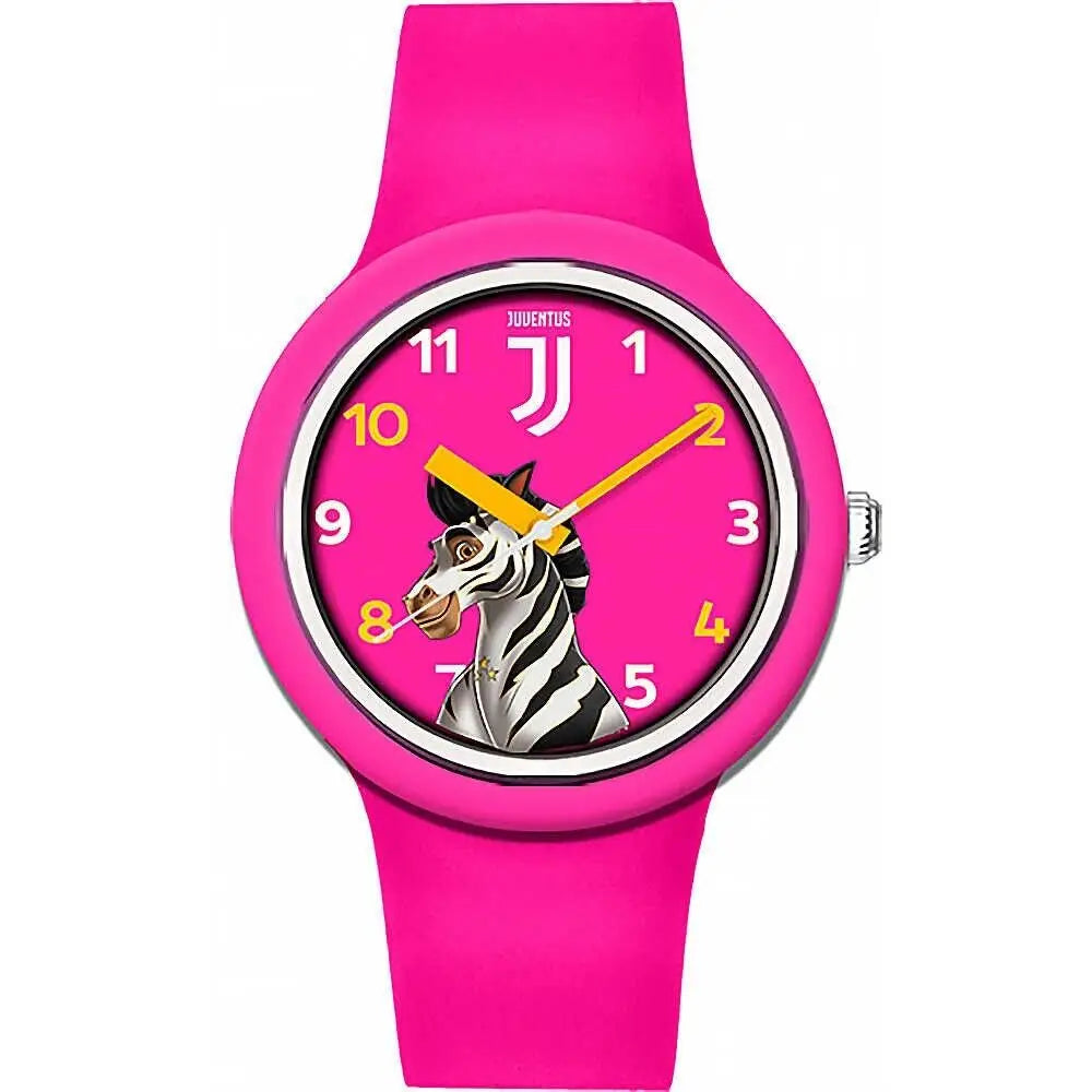 Orologio analogico Juventus FC rosa con design zebra e cinturino in silicone