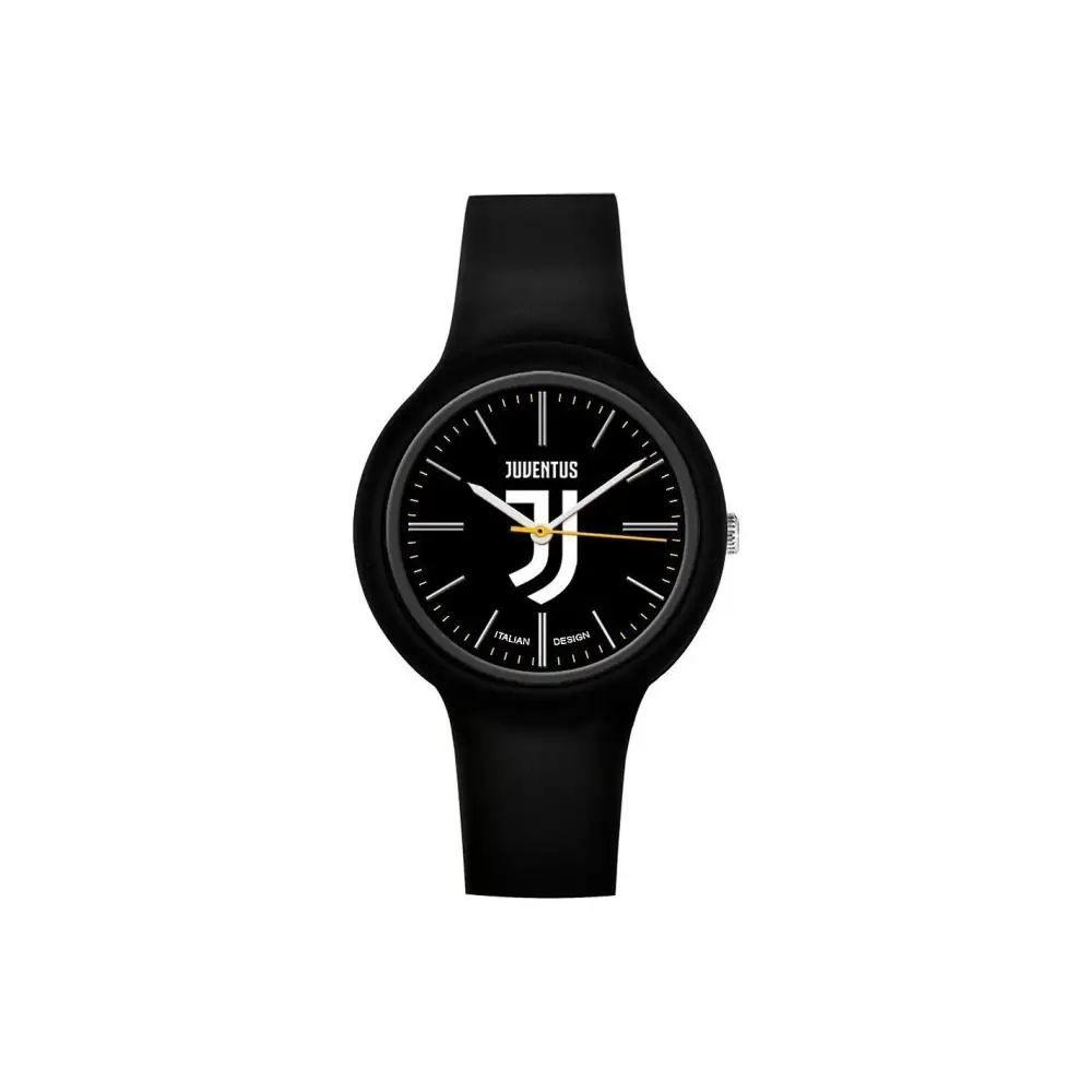 Orologio analogico Juventus FC nero con stemma bianco e quadrante silicone