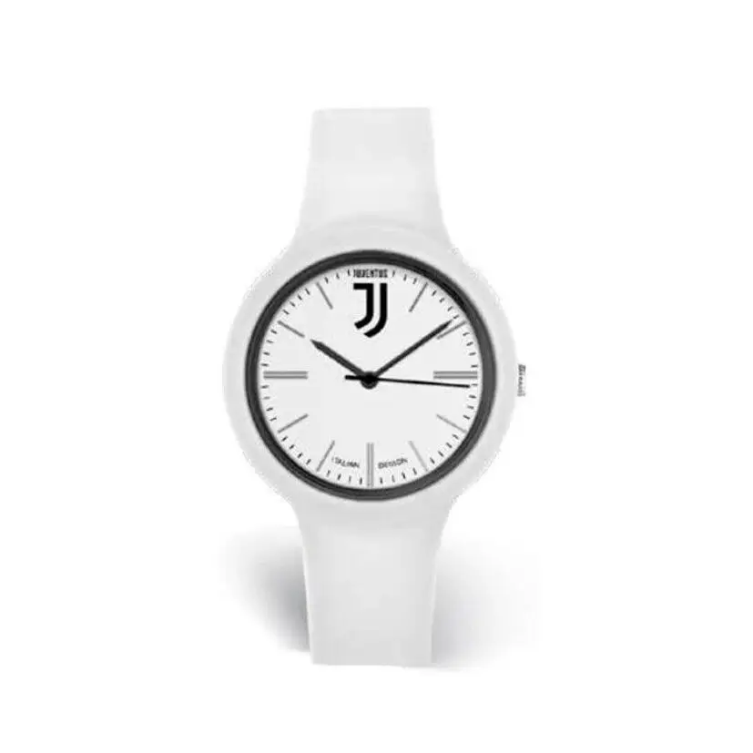 Orologio analogico Juventus FC bianco con stemma nero e cinturino in silicone
