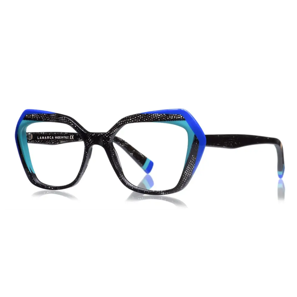 Occhiali da vista Lamarca FUSIONI 143, nero blu sfumato cat-eye con glitter