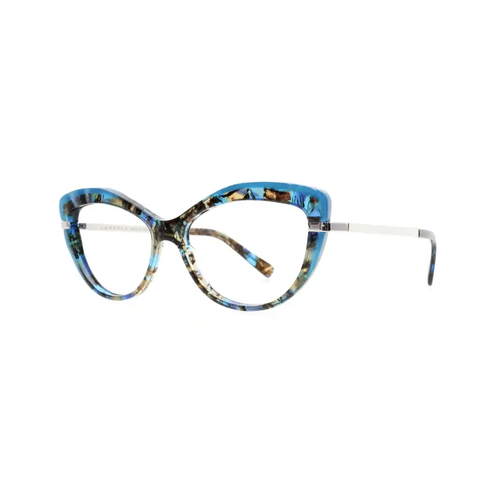 Occhiali da vista donna Lamarca MOD. SCULTURA 60 colore 04, montatura tartaruga blu-bianco con accenti argento