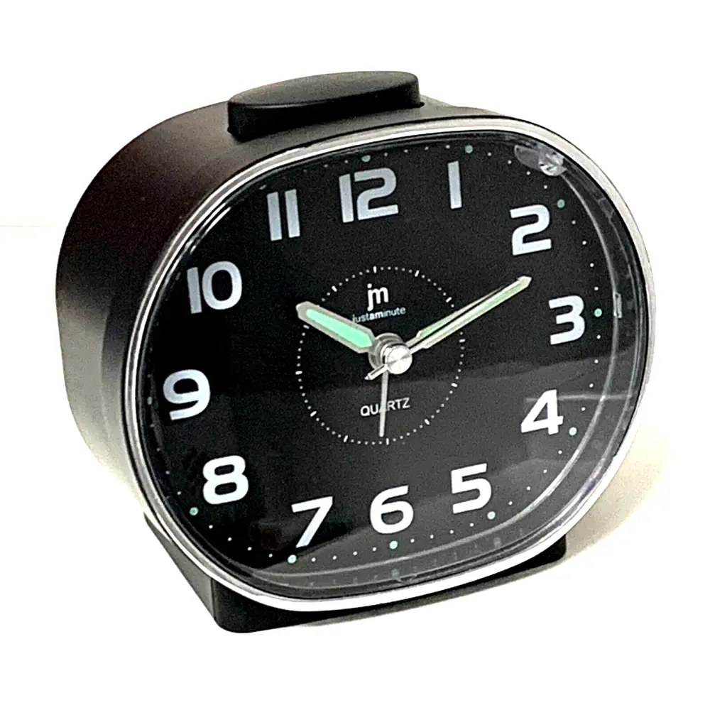 Orologio sveglia analogico nero e argento Lowell con luce snooze e suoneria crescente JA7091NN