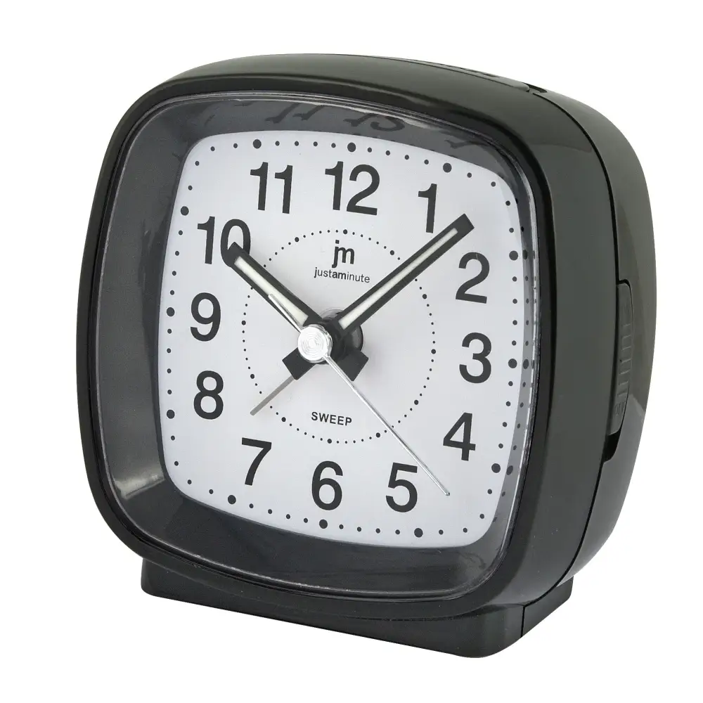 Orologio sveglia nero quadrato Lowell con luce snooze e suoneria JA7010N