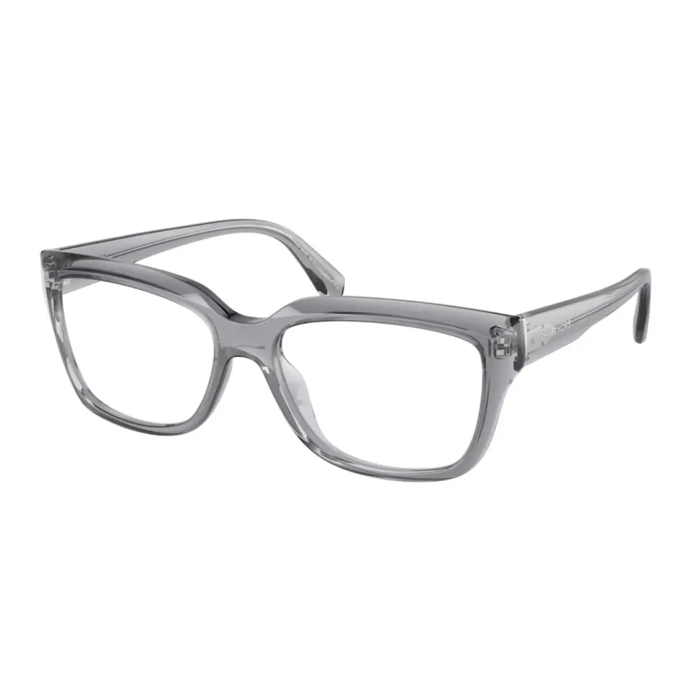 Montatura da vista donna Michael Kors Birmingham MK4117U rettangolare in acetato chiaro con dettagli tartaruga, ispirata a Prada