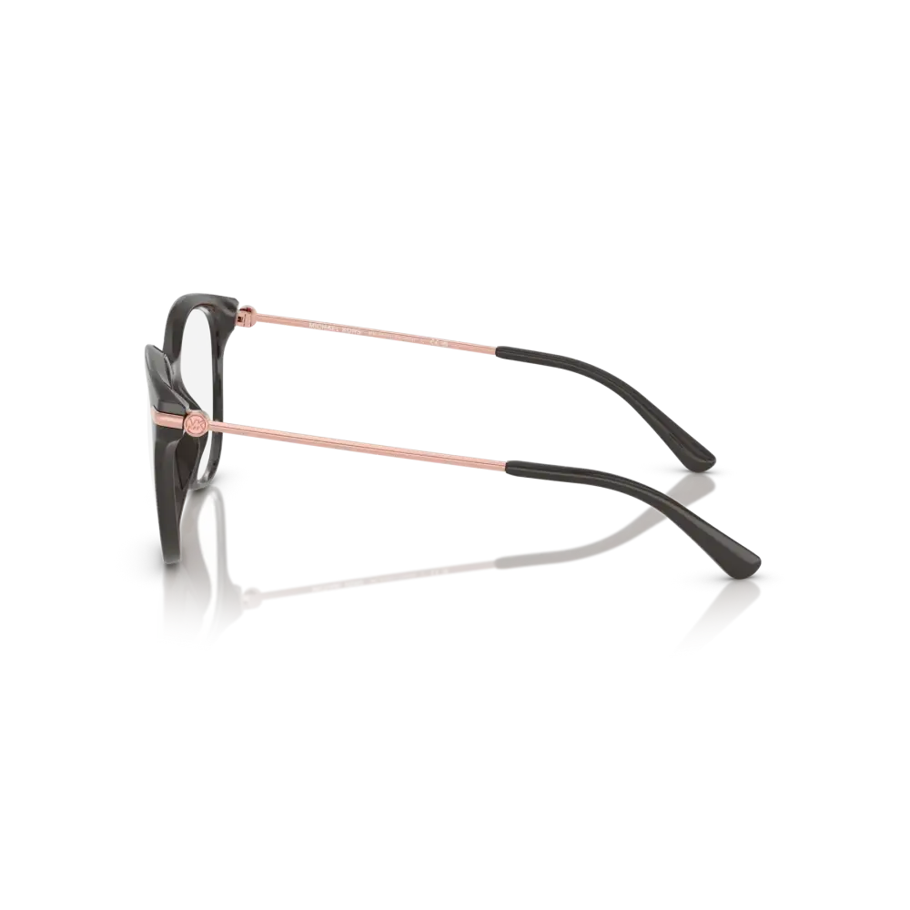 Montatura da vista donna Michael Kors Tortola MK4134U 4003 in acetato nero con accenti oro rosa