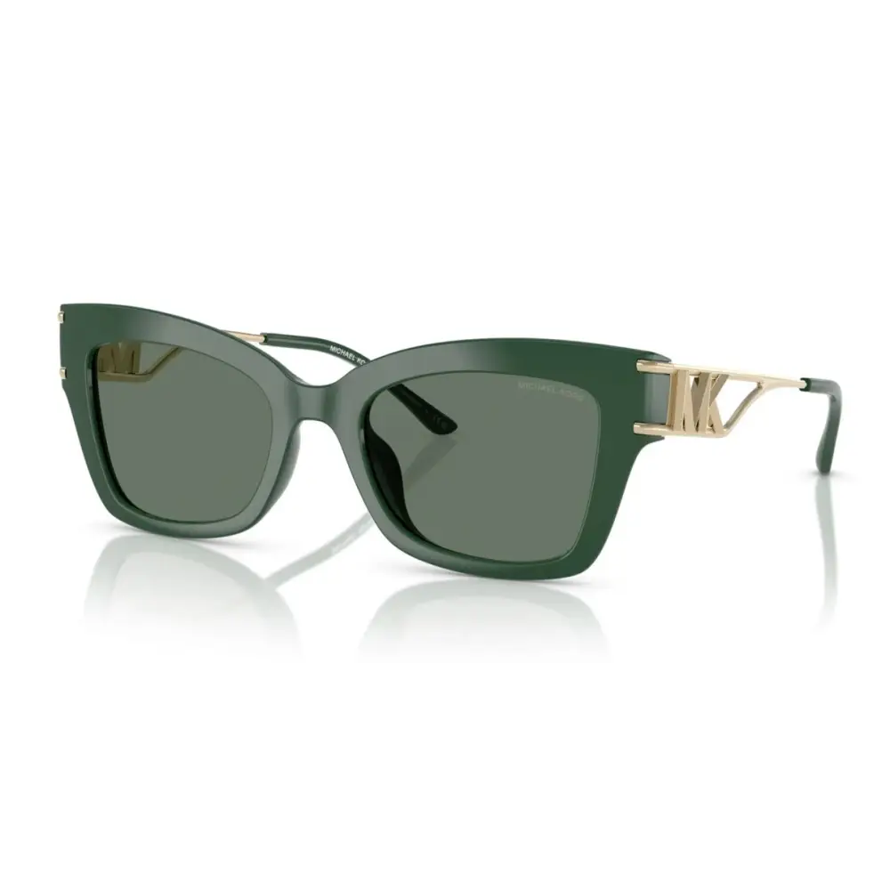 Occhiali da sole donna Michael Kors CANTABRIA MK2237U, verde cat-eye con accenti oro