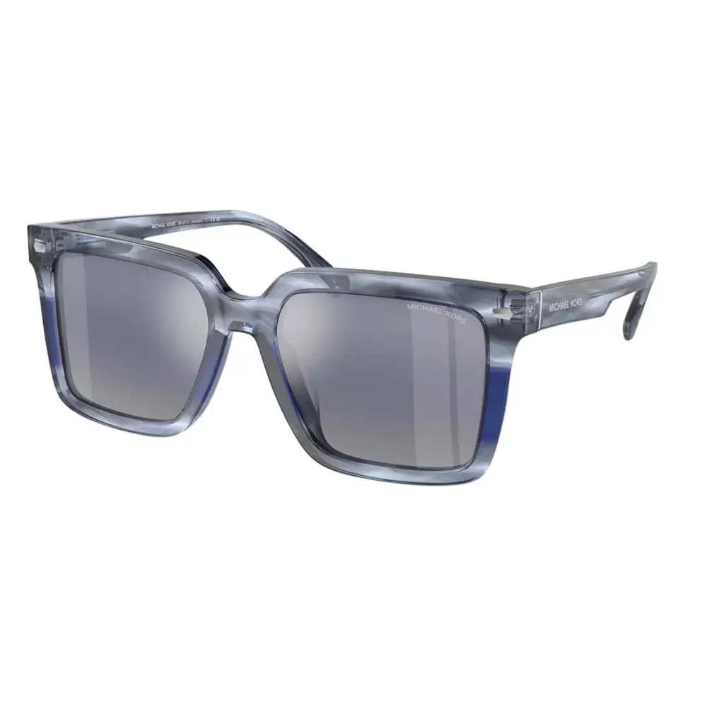 Occhiali da sole Michael Kors Abruzzo MK2217U blu grigio marmorizzati argento