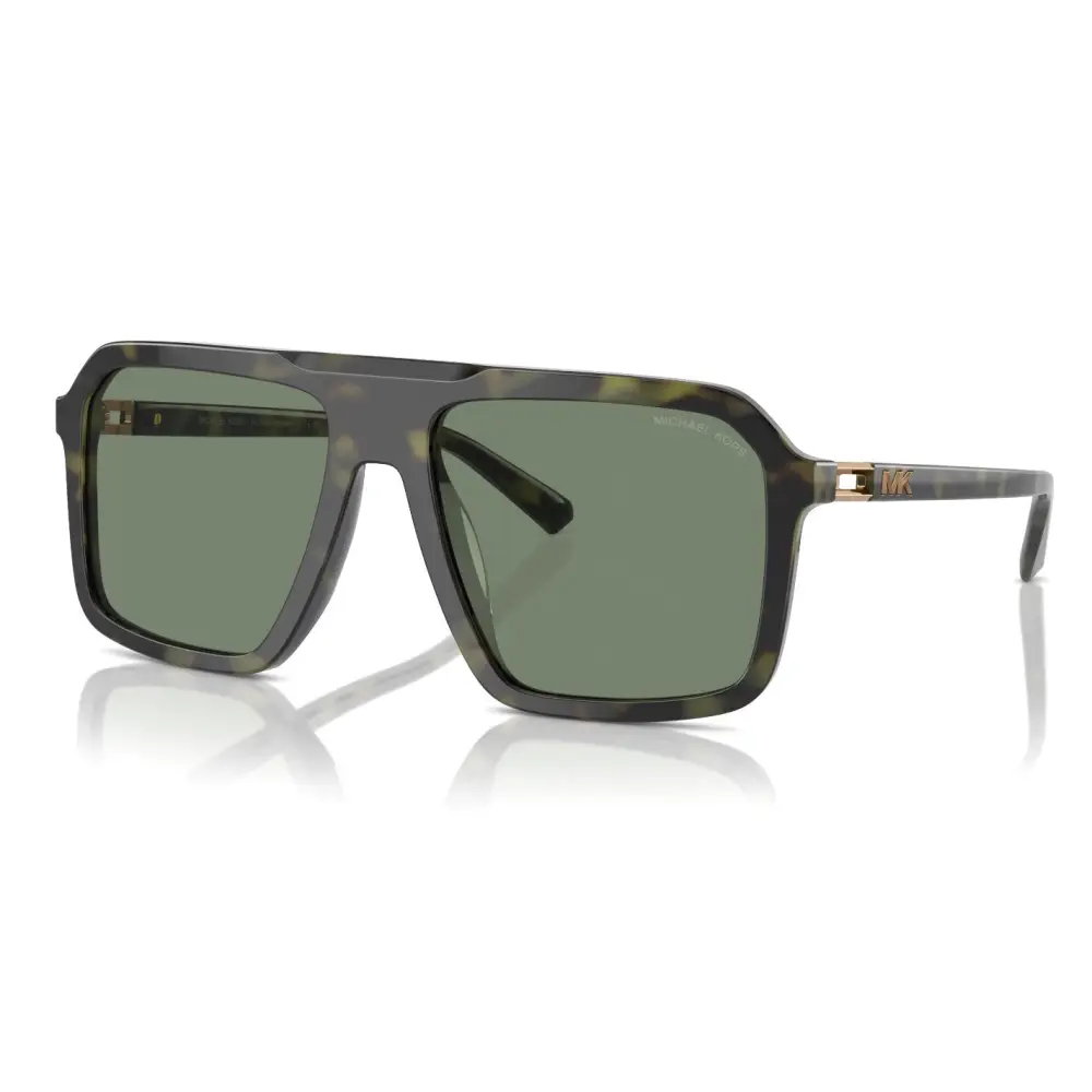 Occhiali da sole Michael Kors Murren aviator in tartaruga con lenti verdi
