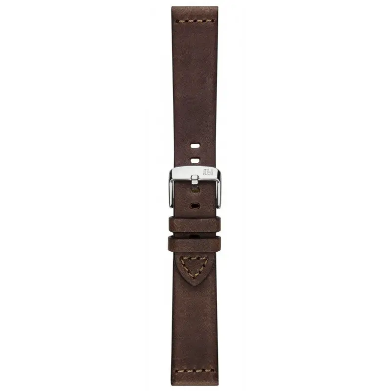 Cinturino Morellato Bramante in pelle marrone scuro con fibbia argento