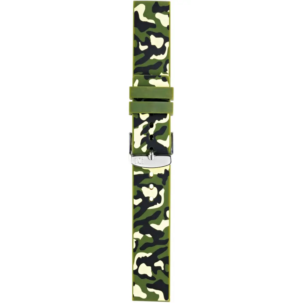 Cinturino Morellato silicone camouflage verde militare ansa 20