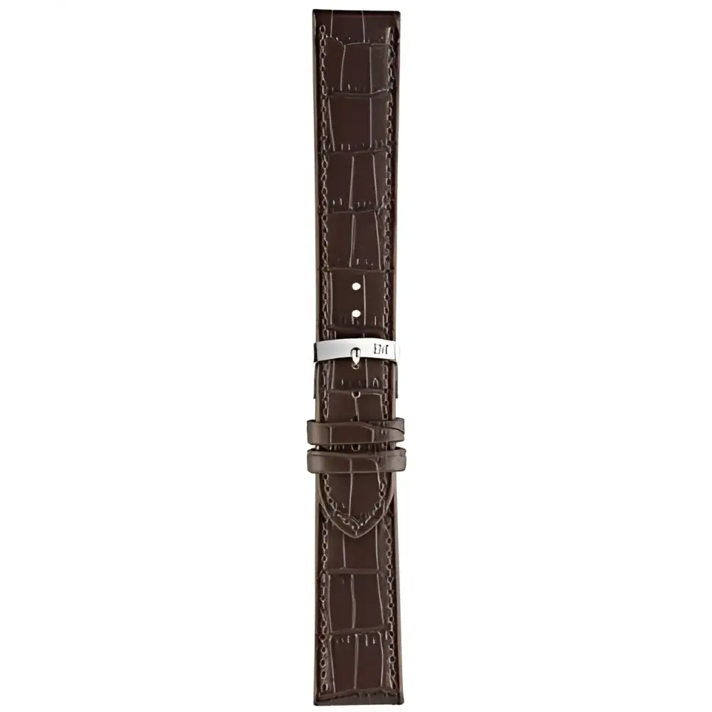 Cinturino Morellato Juke in pelle alligatore testa di moro con fibbia argento