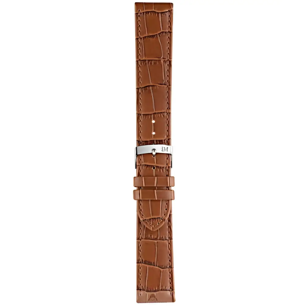 Cinturino Morellato Juke in pelle alligatore marrone chiaro con fibbia argento